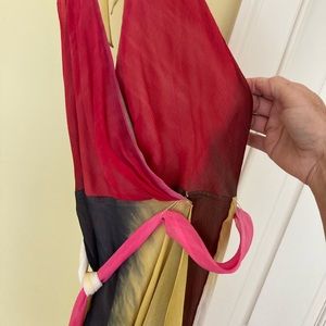 BCBG NWT halter silk ombré dress & work of art!  Fully lined